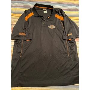 Harley Davidson Javelina Boerne Texas Polo Shirt Mens 3XL Black‎ Orange